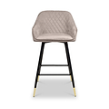 Elen Brushed Velvet Bar Stool Mink from Roseland Furniture