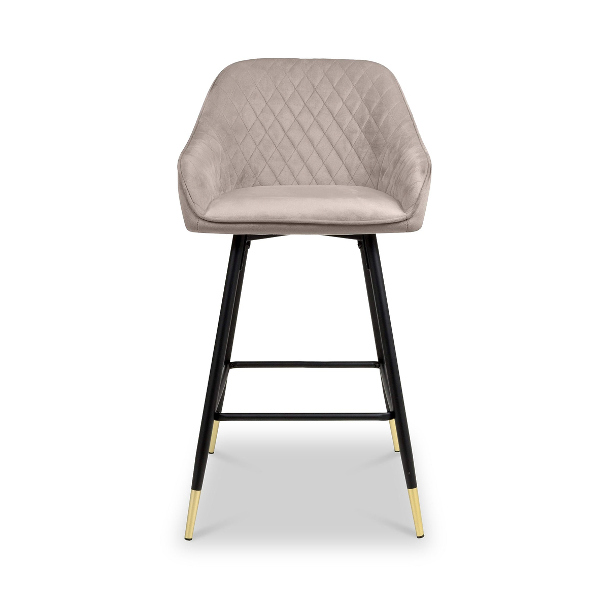 Elen Brushed Velvet Bar Stool Mink from Roseland Furniture
