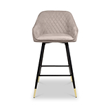 Elen Brushed Velvet Bar Stool Mink from Roseland Furniture