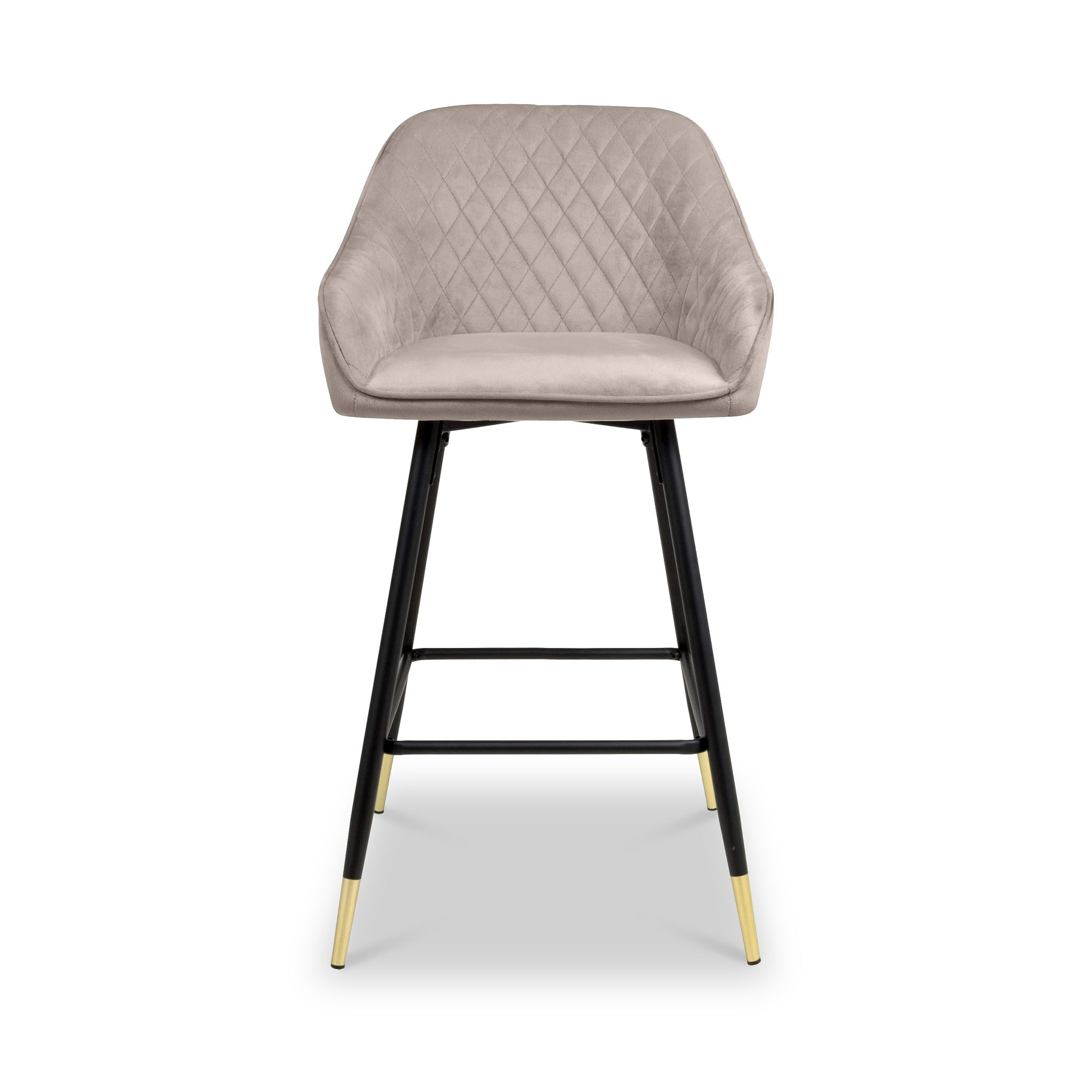 Elen Brushed Velvet Bar Stool Mink from Roseland Furniture