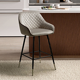 Elen Brushed Velvet Bar Stool Mink from Roseland Furniture