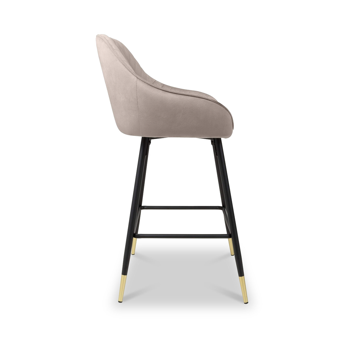 Elen Brushed Velvet Bar Stool Mink from Roseland Furniture