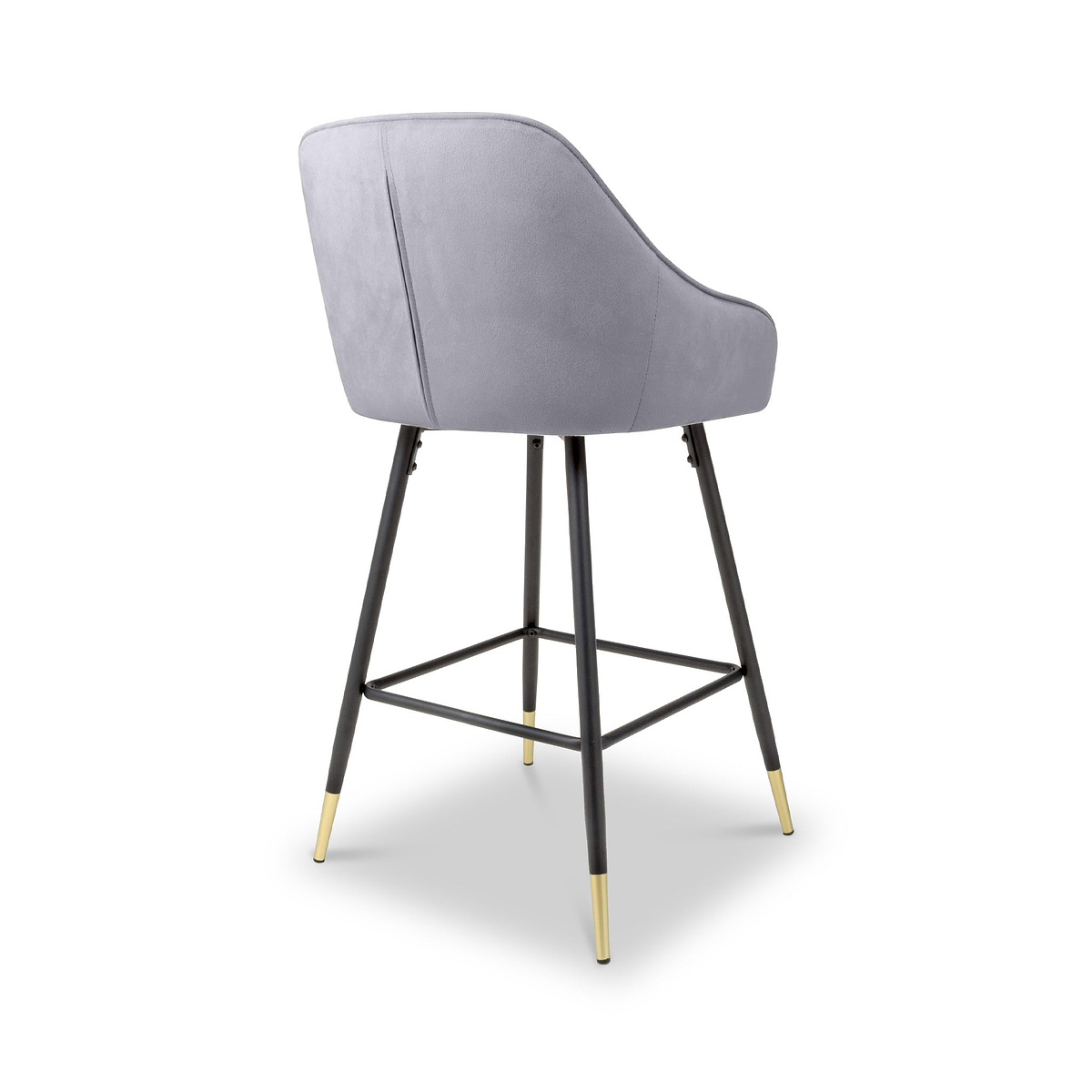 Elen Brushed Velvet Bar Stool Grey from Roseland Furniture