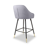 Elen Brushed Velvet Bar Stool Grey from Roseland Furniture