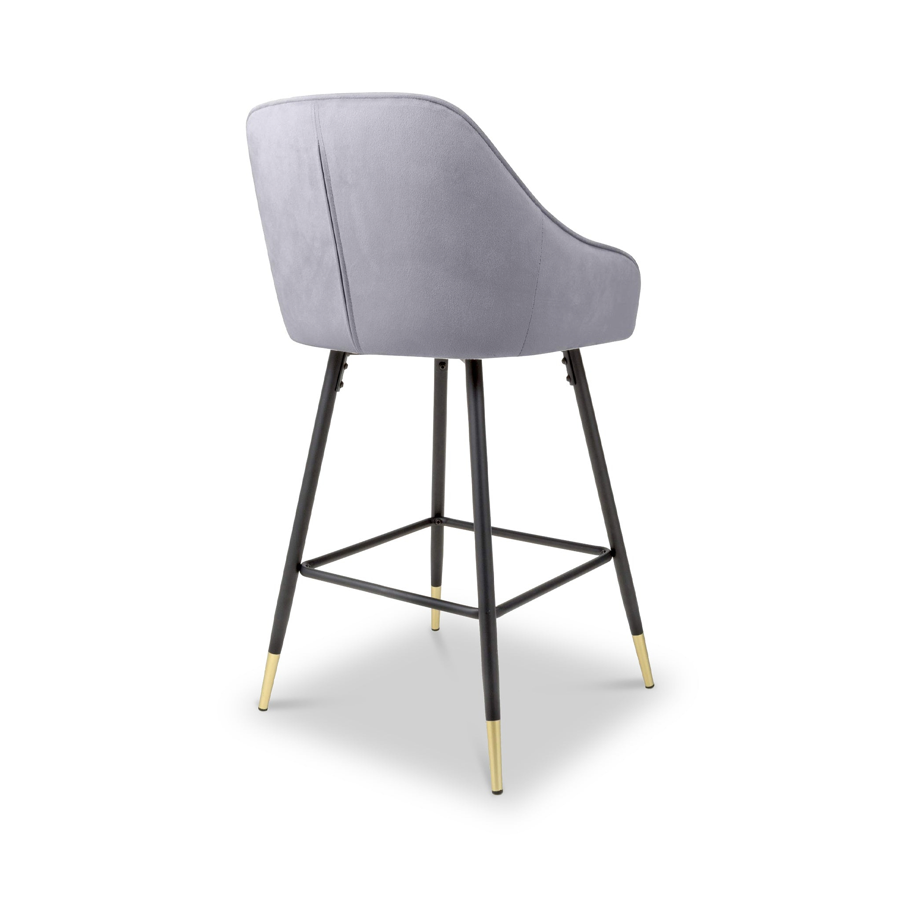 Elen Brushed Velvet Bar Stool Grey from Roseland Furniture