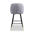 Elen Brushed Velvet Bar Stool Grey from Roseland Furniture