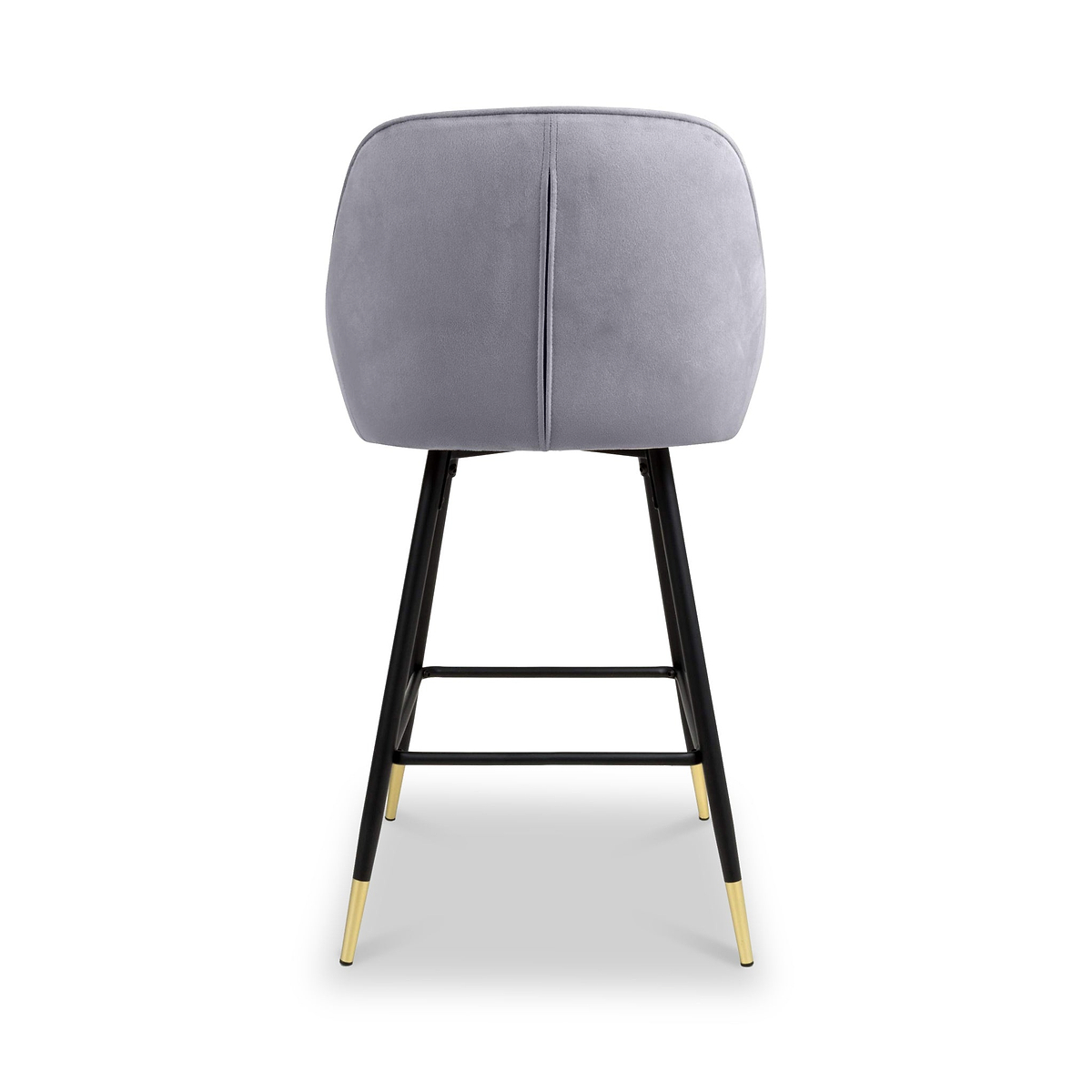 Elen Brushed Velvet Bar Stool Grey from Roseland Furniture