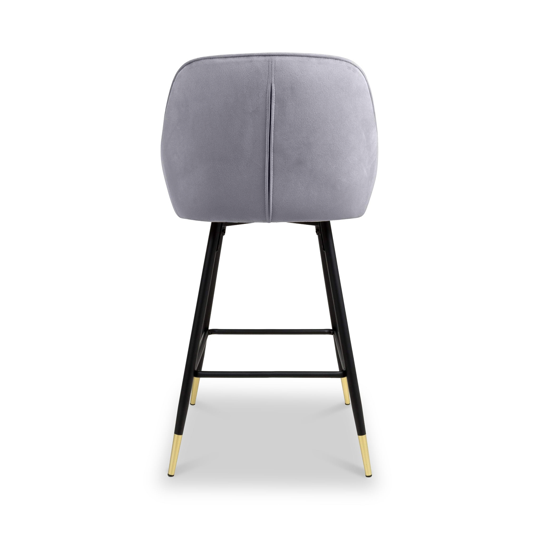 Elen Brushed Velvet Bar Stool Grey from Roseland Furniture