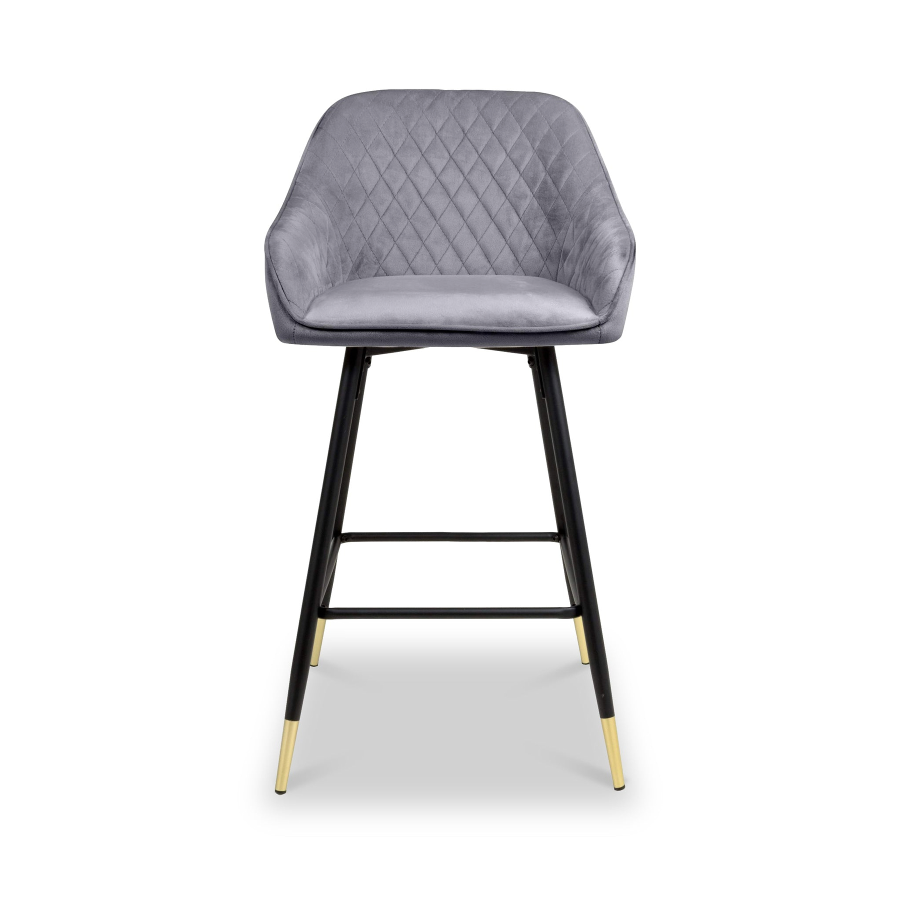 Elen Brushed Velvet Bar Stool Grey from Roseland Furniture