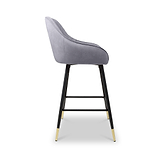 Elen Brushed Velvet Bar Stool Grey from Roseland Furniture