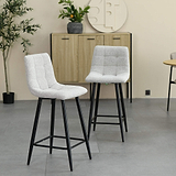 Wenford Faux Linen Bar Stool Grey from Roseland Furniture