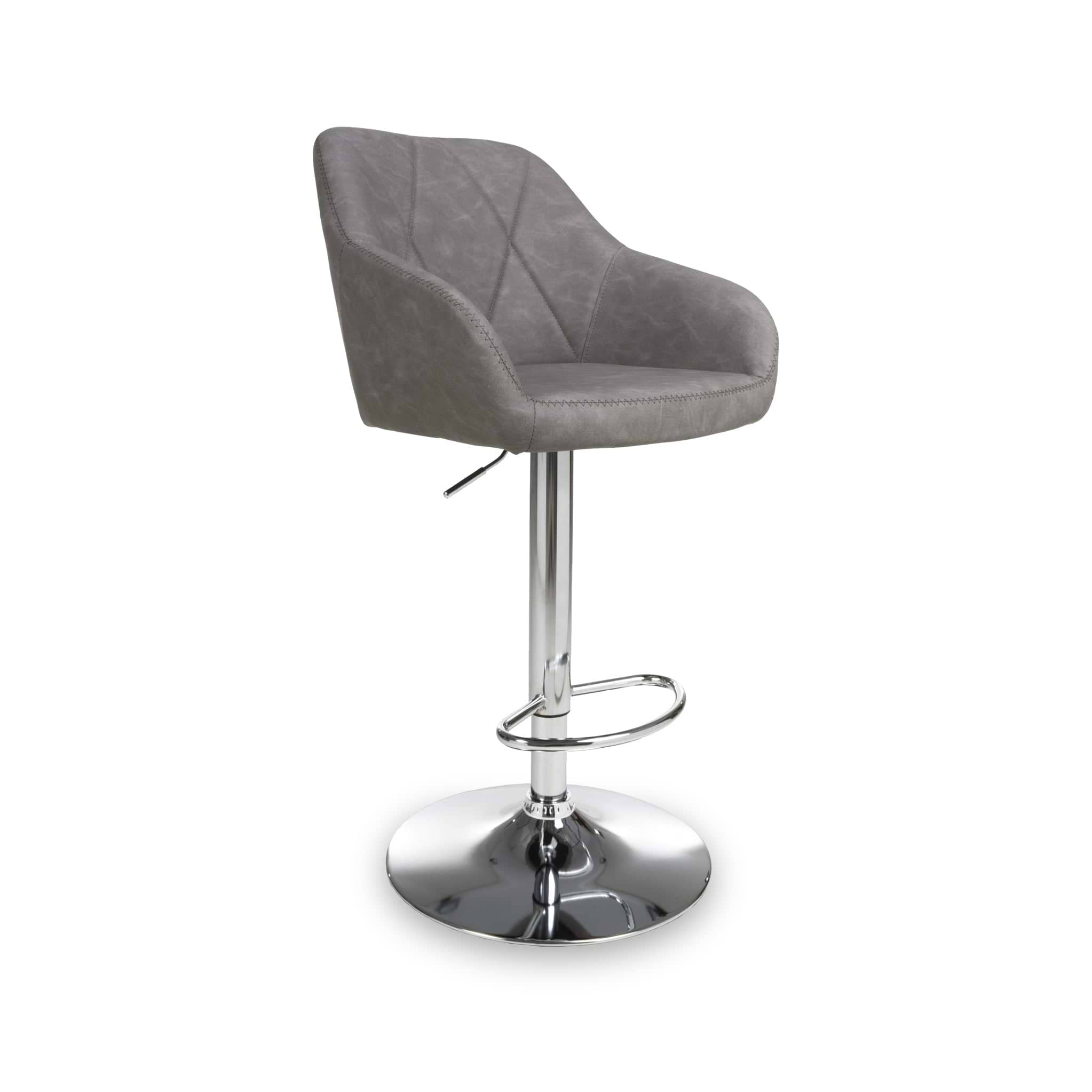 Avena Faux Leather Bar Stool Charcoal from Roseland Furniture