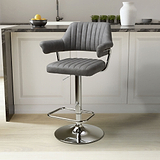 Rhonwen Faux Leather Bar Stool Charcoal from Roseland Furniture