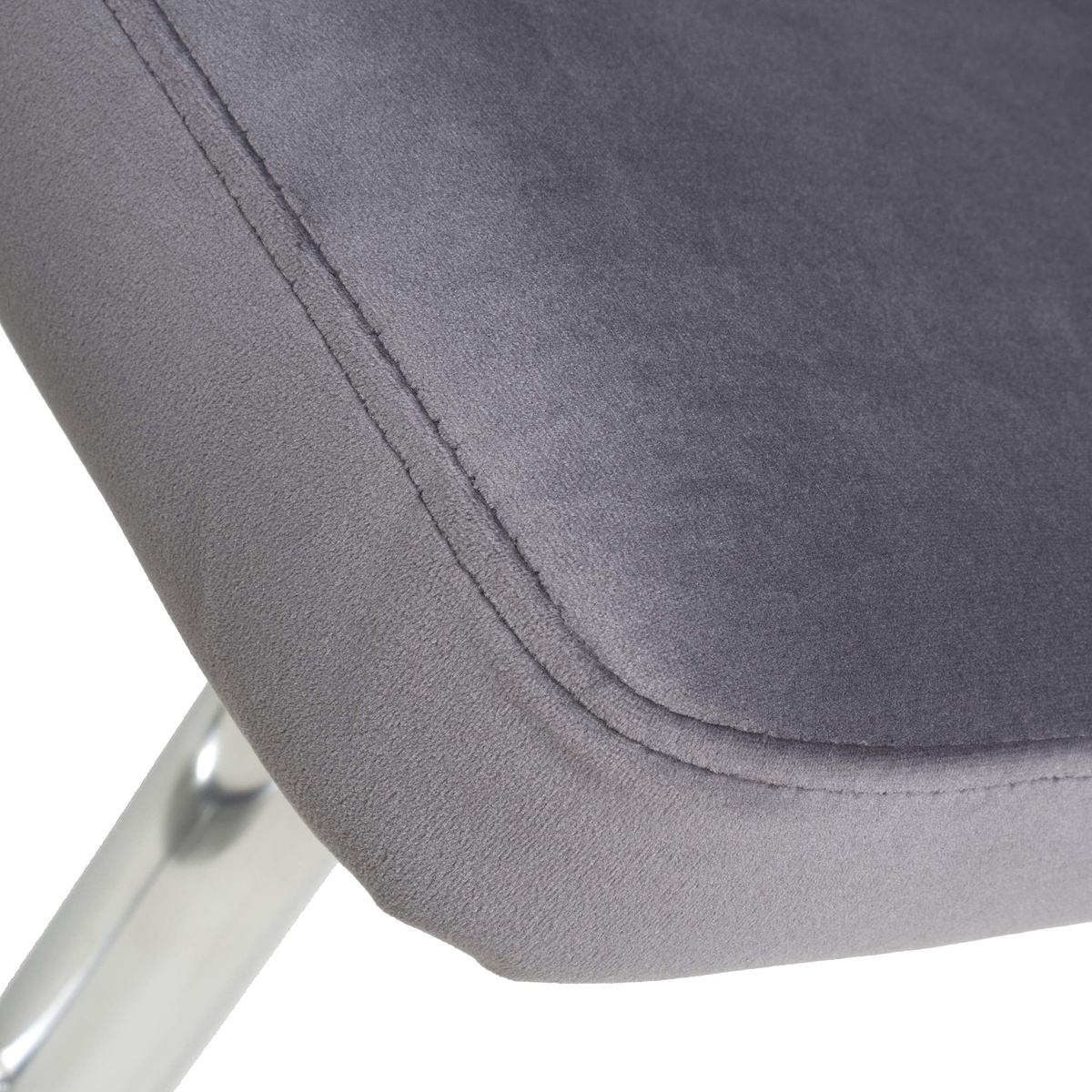 Adwen Brushed Velvet Bar Stool Grey from Roseland Furniture