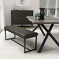 Maelis Grey Faux Leather Dining Bench from Roseland Furniture