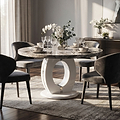 Pendeen 100cm Faux Marble Top Round Dining Table from Roseland Furniture