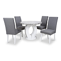 Pendeen 100cm Faux Marble Top Round Dining Table from Roseland Furniture