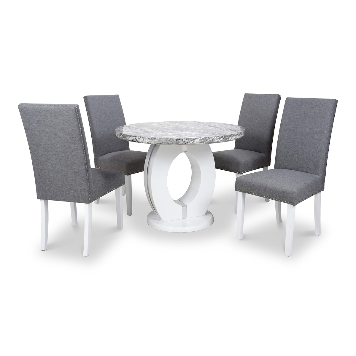 Pendeen 100cm Faux Marble Top Round Dining Table from Roseland Furniture