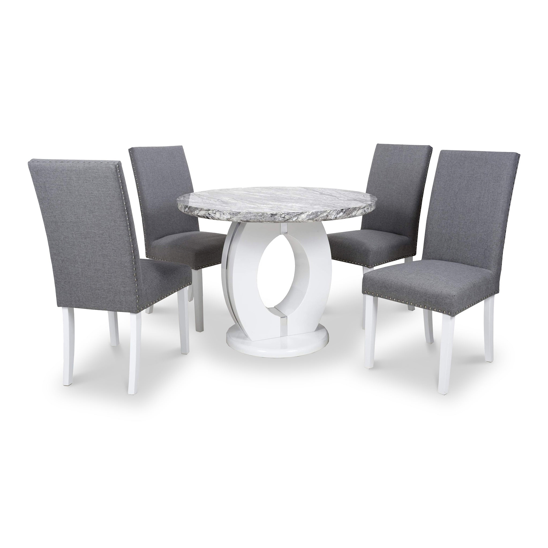 Pendeen 100cm Faux Marble Top Round Dining Table from Roseland Furniture