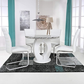 Pendeen 100cm Faux Marble Top Round Dining Table from Roseland Furniture