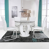 Pendeen 100cm Faux Marble Top Round Dining Table from Roseland Furniture