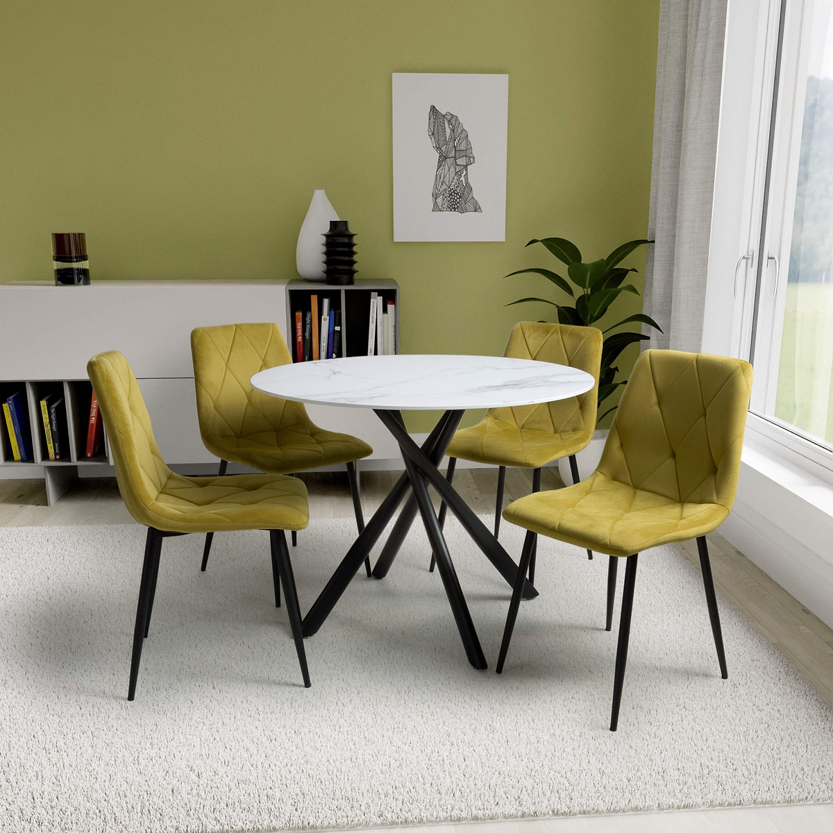 Coombe 100cm Round Dining Table White from Roseland Furniture