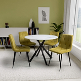 Coombe 100cm Round Dining Table White from Roseland Furniture