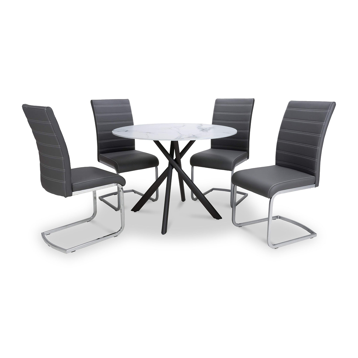 Coombe 100cm Round Dining Table White from Roseland Furniture
