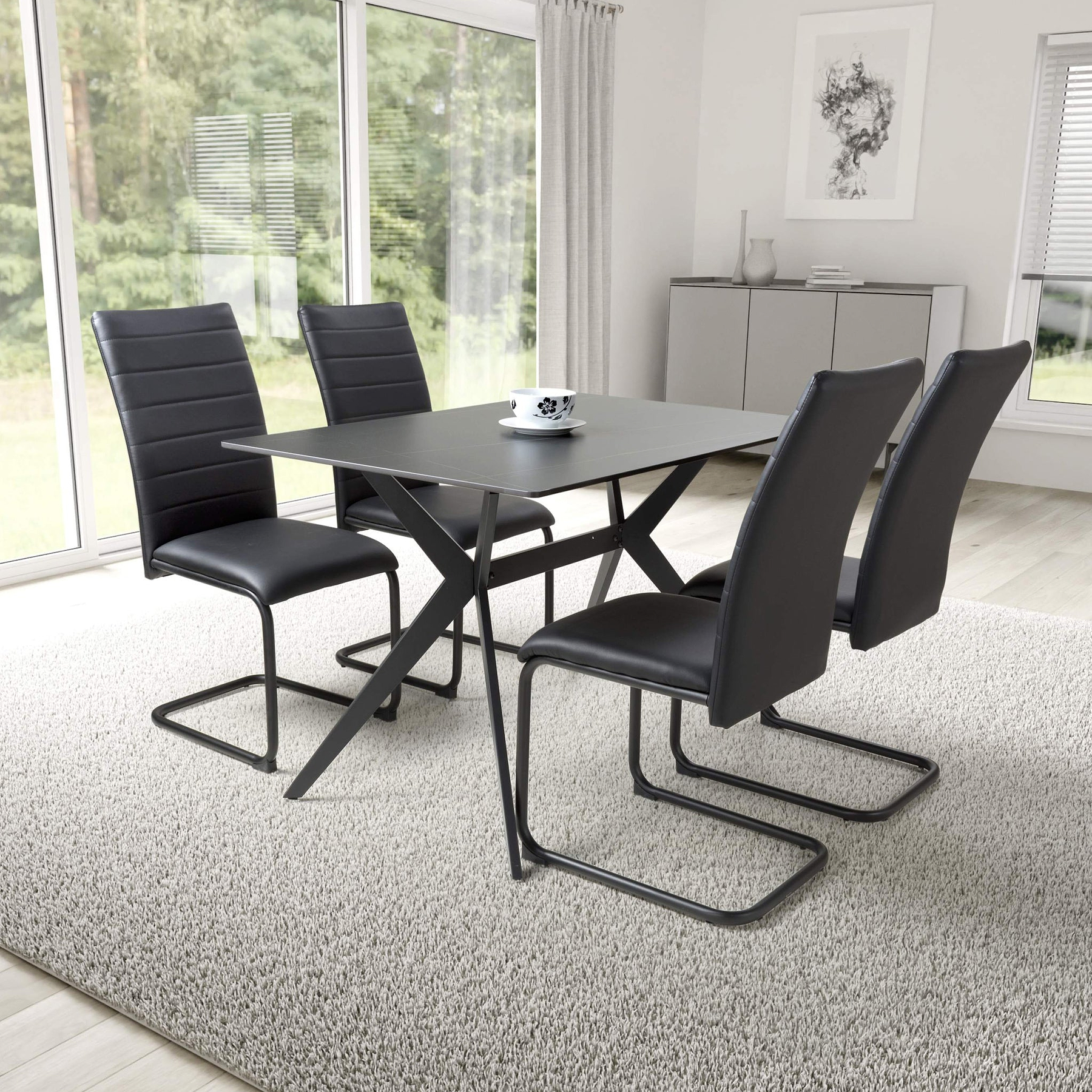 Penhallow Black 120cm Dining Table 