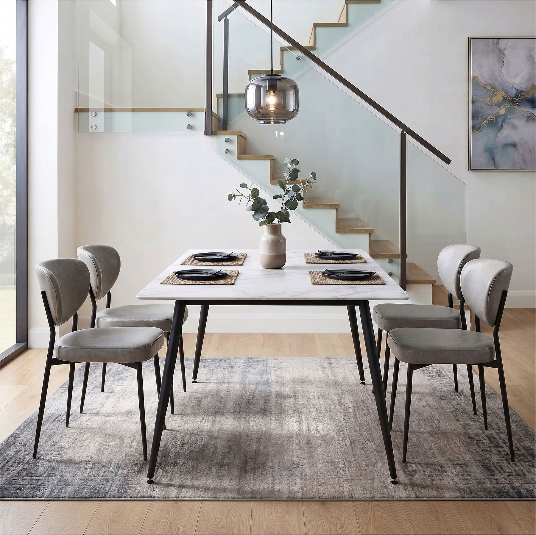 Hendra White 120cm Dining Table from Roseland Furniture