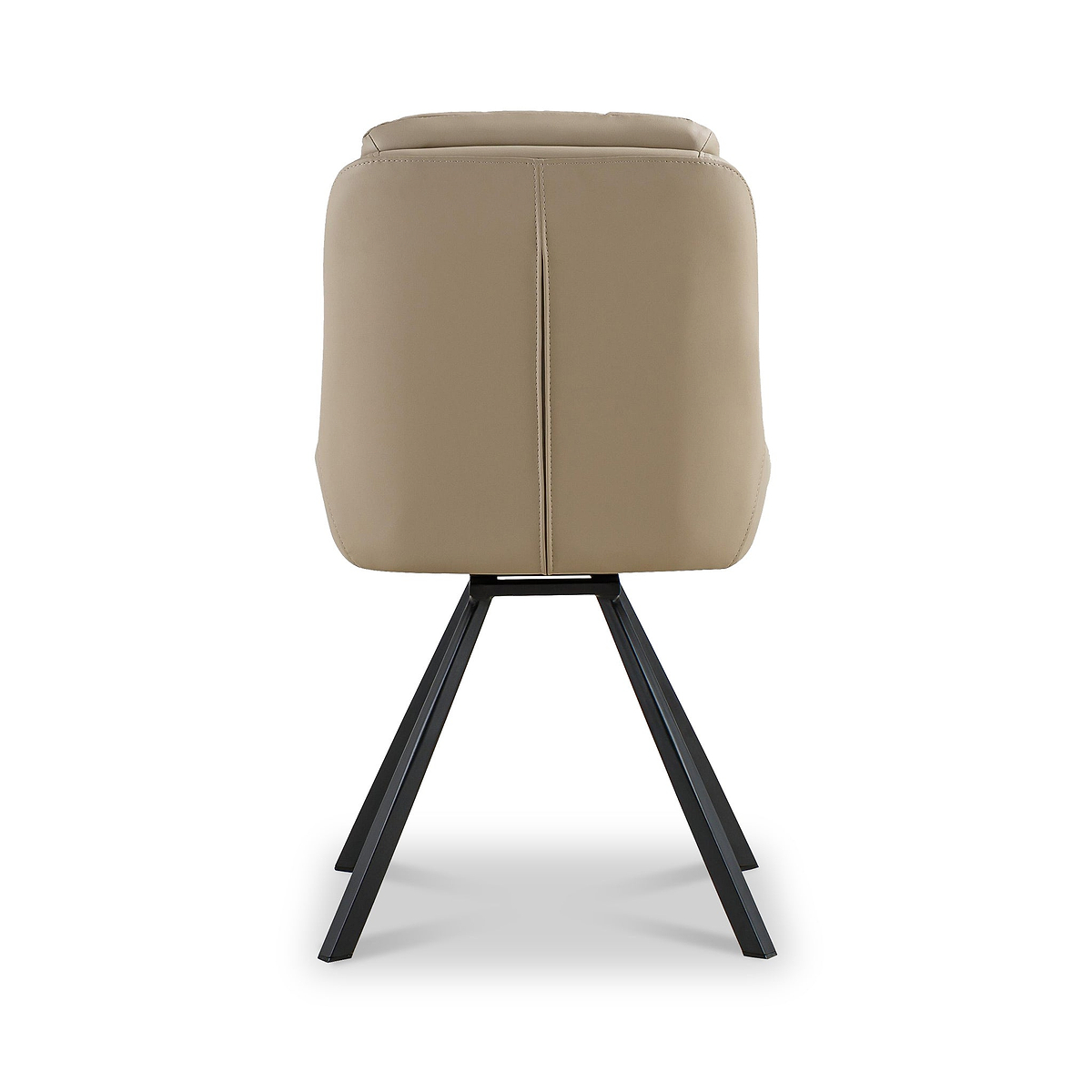 Elara Swivel Faux Leather Dining Chair Beige from Roseland Furniture