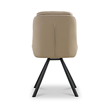 Elara Swivel Faux Leather Dining Chair Beige from Roseland Furniture