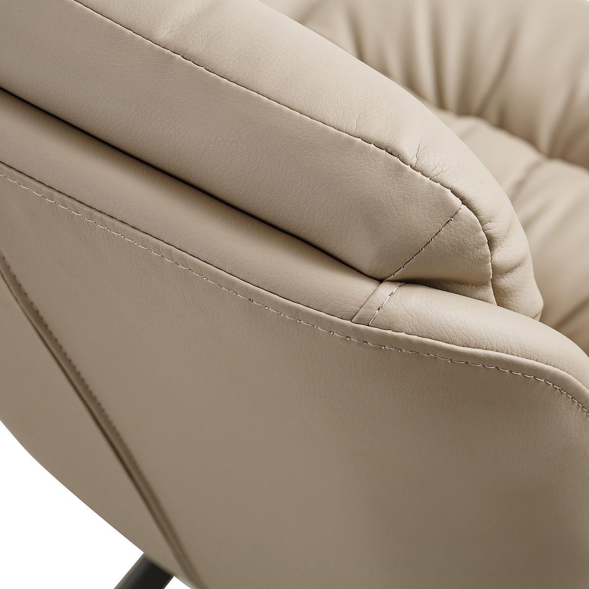 Elara Swivel Faux Leather Dining Chair Beige from Roseland Furniture