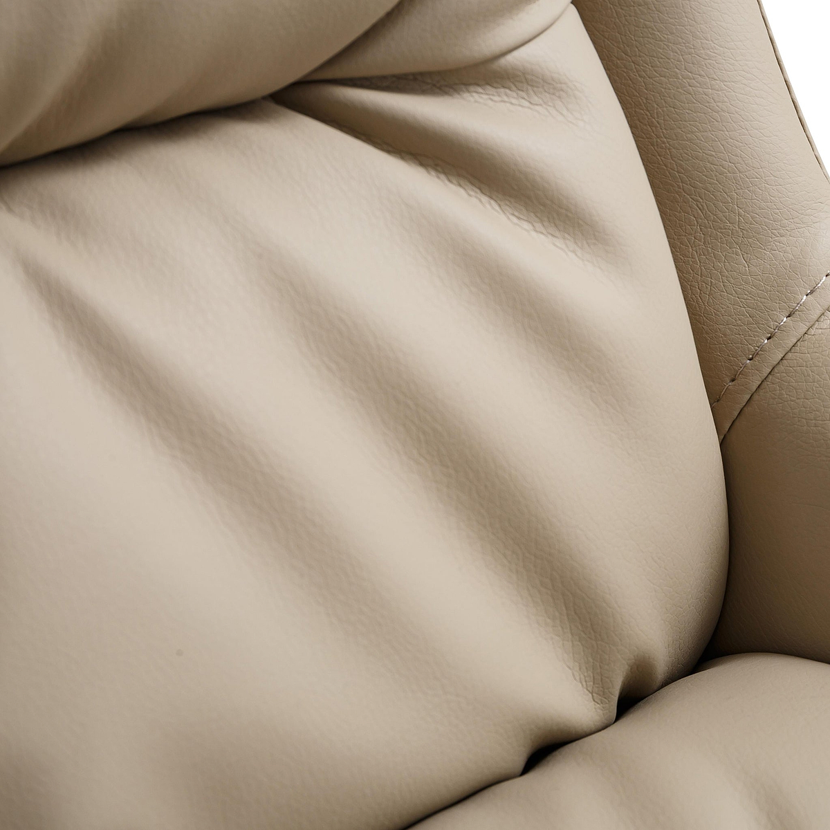 Elara Swivel Faux Leather Dining Chair Beige from Roseland Furniture