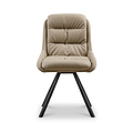 Elara Swivel Faux Leather Dining Chair Beige from Roseland Furniture