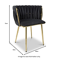 Cindy Woven Dining Chair Black Velvet from Roseland Furniture