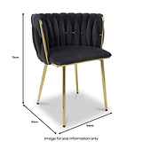 Cindy Woven Dining Chair Black Velvet from Roseland Furniture