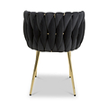 Cindy Woven Dining Chair Black Velvet from Roseland Furniture