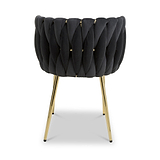 Cindy Woven Dining Chair Black Velvet from Roseland Furniture