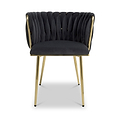 Cindy Woven Dining Chair Black Velvet from Roseland Furniture