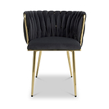 Cindy Woven Dining Chair Black Velvet from Roseland Furniture