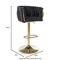 Cindy Woven Bar Stool Black from Roseland Furniture