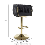 Cindy Woven Bar Stool Black from Roseland Furniture