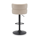 Clayden Brushed Velvet Bar Stool Cream Black from Roseland Furniture