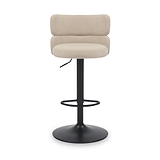 Clayden Brushed Velvet Bar Stool Cream Black from Roseland Furniture