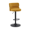 Clayden Brushed Velvet Bar Stool Mustard Black from Roseland Furniture