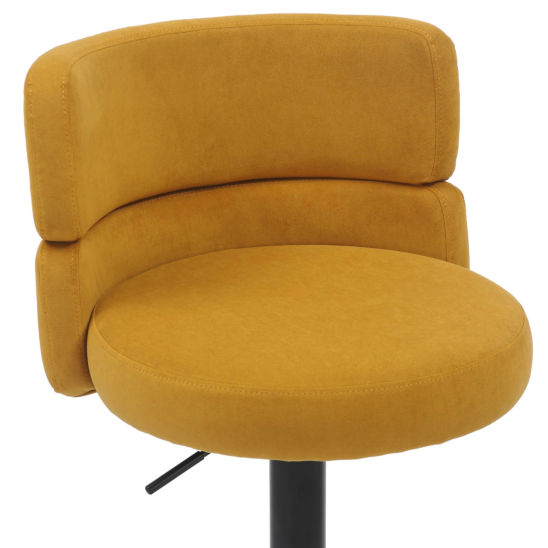 Clayden Brushed Velvet Bar Stool Mustard Black from Roseland Furniture