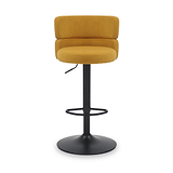 Clayden Brushed Velvet Bar Stool Mustard Black from Roseland Furniture