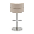 Carvell Brushed Velvet Bar Stool Cream Chrome from Roseland Furniture