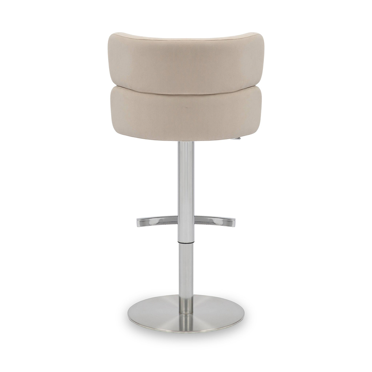 Carvell Brushed Velvet Bar Stool Cream Chrome from Roseland Furniture
